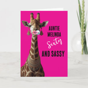 Glamourous Girraffe Sassy at 60 Birthday Card