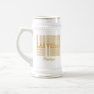 Glamourous Glitter Las Vegas Bachelorette Party Beer Stein