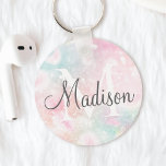 Glamourous Glitter Pink Pretty Pattern Key Ring<br><div class="desc">Easily personalise this pretty pink bokeh glitter pattern with your custom name and/or monogram.</div>