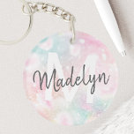 Glamourous Glitter Pink Pretty Pattern Key Ring<br><div class="desc">Easily personalise this pretty pink bokeh glitter pattern with your custom name and/or monogram.</div>