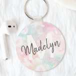 Glamourous Glitter Pink Pretty Pattern Key Ring<br><div class="desc">Easily personalise this pretty pink bokeh glitter pattern with your custom name and/or monogram.</div>