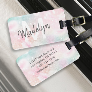 Glamourous Glitter Pink Pretty Pattern Luggage Tag