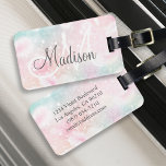 Glamourous Glitter Pink Pretty Pattern Luggage Tag<br><div class="desc">Easily personalise this pretty pink bokeh faux glitter pattern with your custom name and/or monogram.</div>