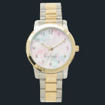 Glamourous Glitter Pink Pretty Pattern Watch<br><div class="desc">Easily personalise this pretty pink bokeh glitter pattern with your custom name and/or monogram.</div>