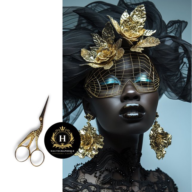 Glamourous Gold Black Floral Bird cage Mask  Tissue Paper (Creator Uploaded)