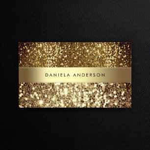 Glamourous Gold Bronze Glitter Luxury Business Car Card