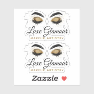 Glamourous Gold Eye Lashes Brows Makeup Artist Log