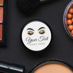 Glamourous Gold Eye Lashes Makeup Artist Beauty Ba Classic Round Sticker