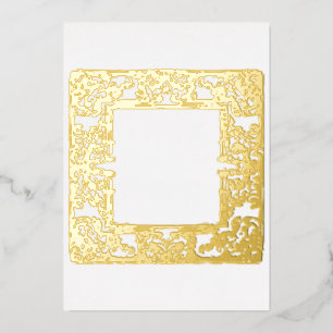 Glamourous Gold Foil Baroque Frame Blank