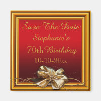 Glamourous Gold Frame & Faux Bow 70th Birthday