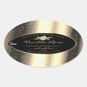 Glamourous Gold Glitter Black Product Labels Logo