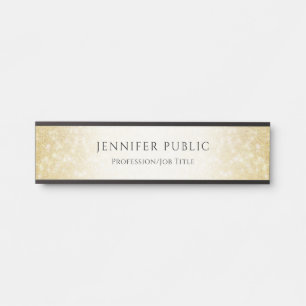 Glamourous Gold Glitter Elegant Modern Template Door Sign