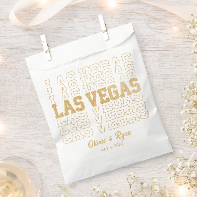 Glamourous Gold Glitter Las Vegas Wedding Favour B Favour Bags (Clipped)