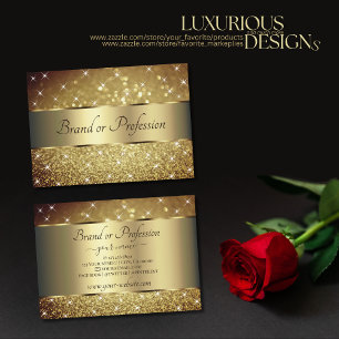 Glamourous Gold Glitter Luminous Stars Professiona Business Card