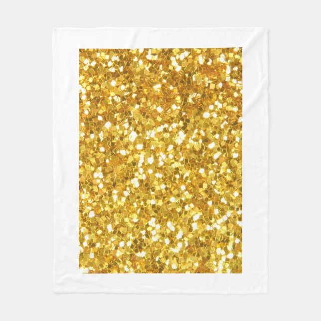 Glamourous Gold Glitter Sparkle Throw Blanket (Front)