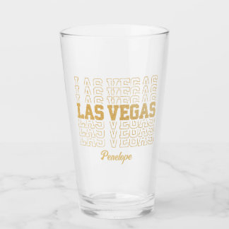 Glamourous Gold Las Vegas Bachelorette Party Gift Glass