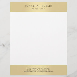 Glamourous Gold Look Elegant Template Modern Trend Custom Letterhead