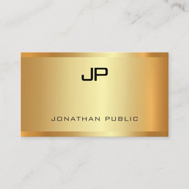 Glamourous Gold Look Modern Elegant Template Luxur Business Card (Front)