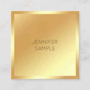 Glamourous Gold Look Modern Simple Chic Template Square Business Card