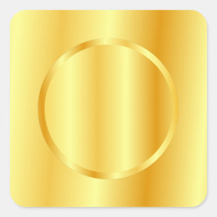 Glamourous Gold Metallic Look Blank Template Square Sticker