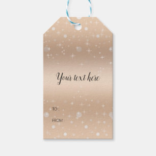 Glamourous gold metallic lustre, gradient, stars gift tags