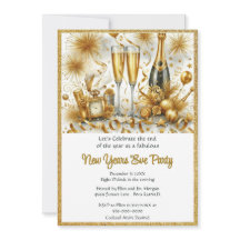 Glamourous Gold on White New Year's Eve Party