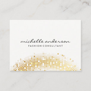 Glamourous Gold Sequin White Grey Business Card