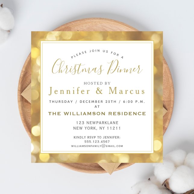 Glamourous Gold Sparkles - Christmas Invitation (Creator Uploaded)