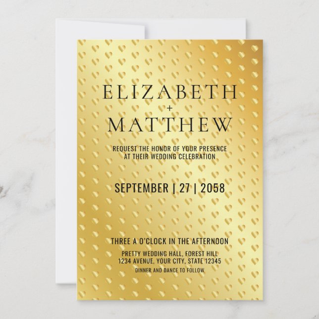 Glamourous Gold Speckle Invitation Template Elegan (Front)