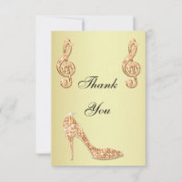 Glamourous Gold Stiletto & Music Note Thank You