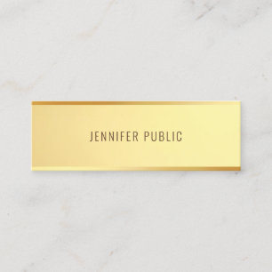 Glamourous Gold Template Elegant Minimalist Trendy Mini Business Card