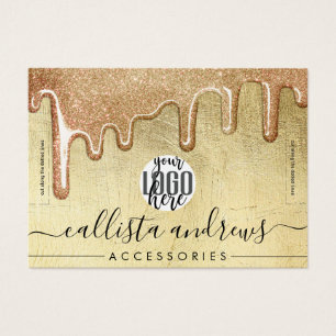 Glamourous Gold Thick Glitter Drips Logo Bracelet