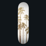 Glamourous Gold Tropical Palm Trees on White Skateboard<br><div class="desc">This glamourous and modern faux printed gold palm trees on white is perfect for the trendy and stylish individual. Its contemporary and tropical print is great for many gifts and occasions. Enjoy this swanky and exotic design for your next purchase! ***IMPORTANT DESIGN NOTE: For custom requests relating to changes of...</div>