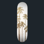 Glamourous Gold Tropical Palm Trees on White Skateboard<br><div class="desc">This glamourous and modern faux printed gold palm trees on white is perfect for the trendy and stylish individual. Its contemporary and tropical print is great for many gifts and occasions. Enjoy this swanky and exotic design for your next purchase! ***IMPORTANT DESIGN NOTE: For custom requests relating to changes of...</div>