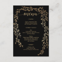 Glamourous Gold Wedding Menu