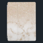 Glamourous Gold White Glitter Marble Gradient Ombr iPad Pro Cover<br><div class="desc">This elegant and girly design perfect for the trendy and stylish fashionista. It features a faux printed gold sparkly glitter ombre gradient on top of a gold and white marble stone pattern background. It's glamourous, chic, luxurious, modern, and classy. ***IMPORTANT DESIGN NOTE: For any custom design request such as matching...</div>