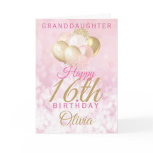 Glamourous Granddaughter 16th Birthday Balloon