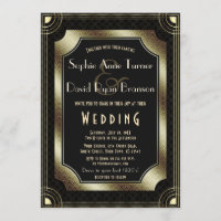 Glamourous Great Gatsby Gold Black Art Deco Weddin