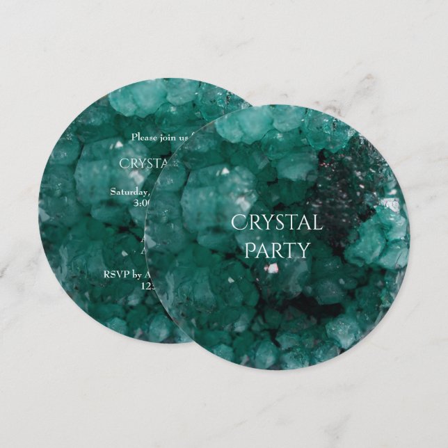Glamourous Green  Crystal Party Invitation (Front/Back)