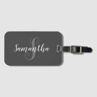 Glamourous Grey and White Monogram