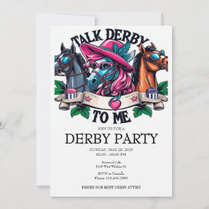 Glamourous horse Talk Derby To Me Party  Invitation