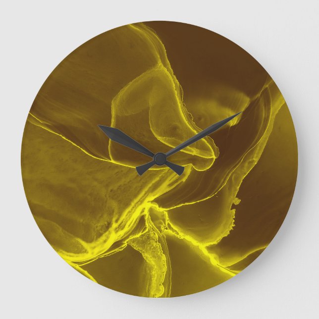 Glamourous ink fluid: marble foil. large clock (Front)