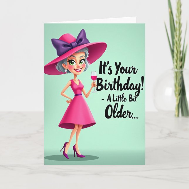 Glamourous Lady Birthday Card (Front)