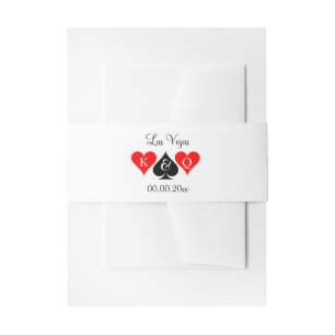 Glamourous Las Vegas wedding poker theme Invitation Belly Band