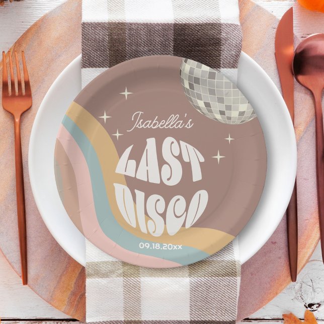 Glamourous Last Disco Retro 70s Groovy Bachelorett Paper Plate (Creator Uploaded)