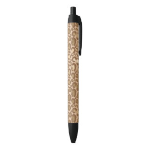 Glamourous Light Brown Tiger Stripes Animal Print Black Ink Pen