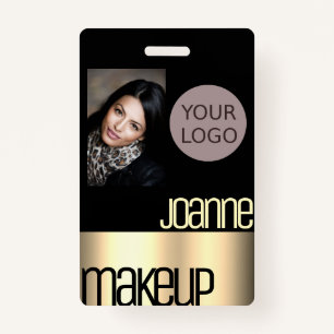 Glamourous Luxury Elegant Beauty Salon Rose Gold ID Badge