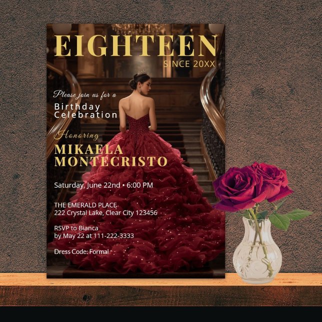 Glamourous Magazine Style 18th Birthday Invitation (Creator Uploaded)