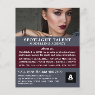 Glamourous Model, Modelling Agency, Model Agent Flyer