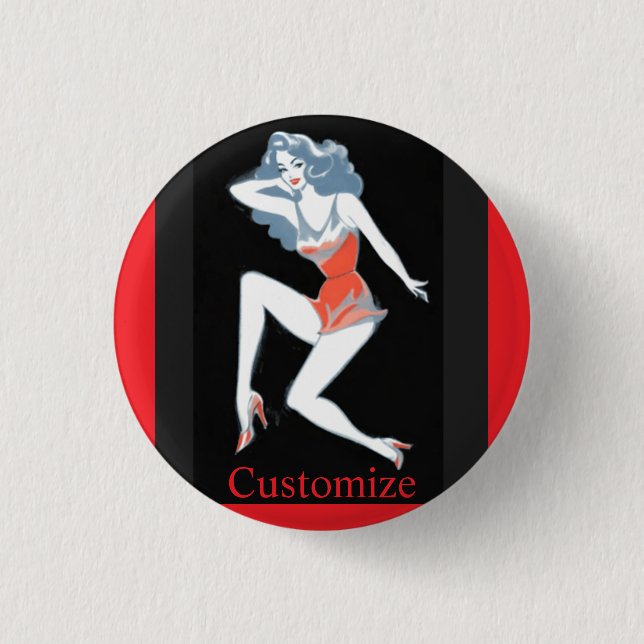 Glamourous Model Posing Thunder_Cove 3 Cm Round Badge (Front)
